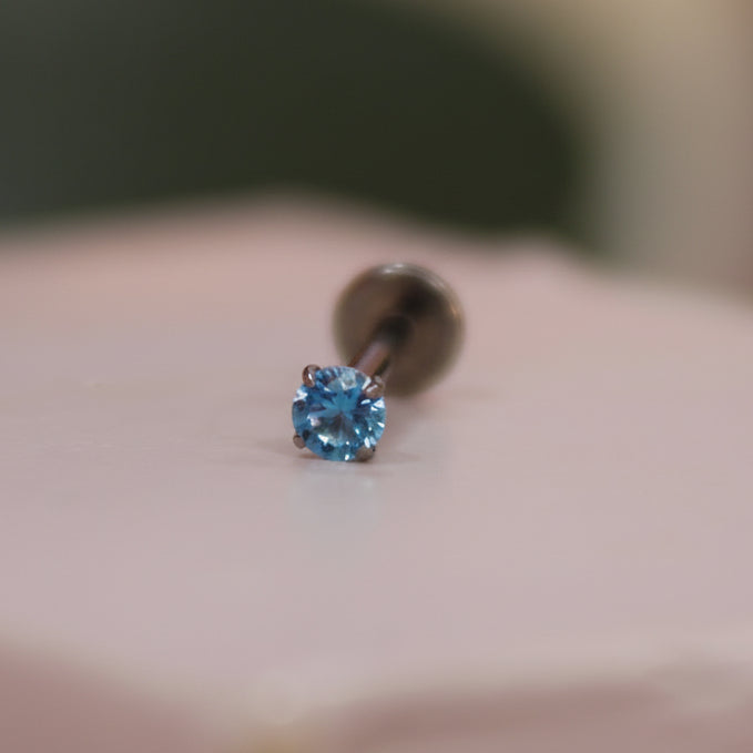 Piercing zirconia mini azul - Titanio