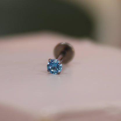 Piercing zirconia mini azul - Titanio