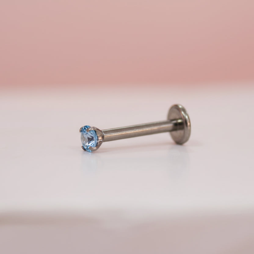 Piercing zirconia mini azul - Titanio