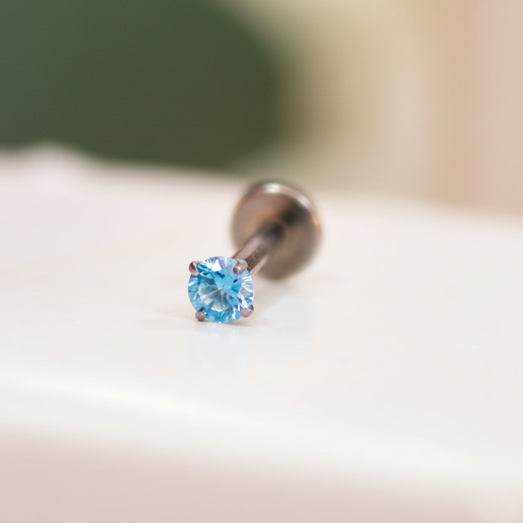 Piercing zirconia mini azul - Titanio