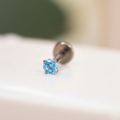 Piercing zirconia mini azul - Titanio