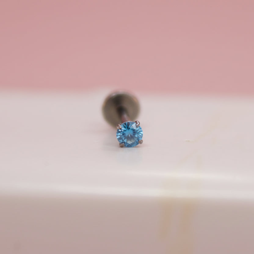 Piercing zirconia mini azul - Titanio