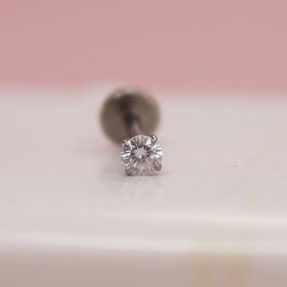 Piercing oreja y nariz zirconia 2.5mm  - Titanio