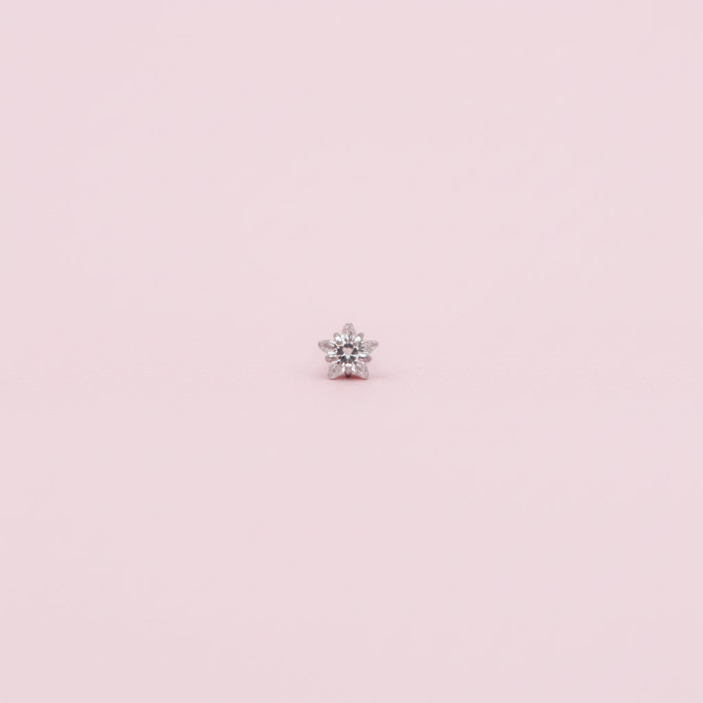 Piercing Zirconia Estrella Blanca - Titanio