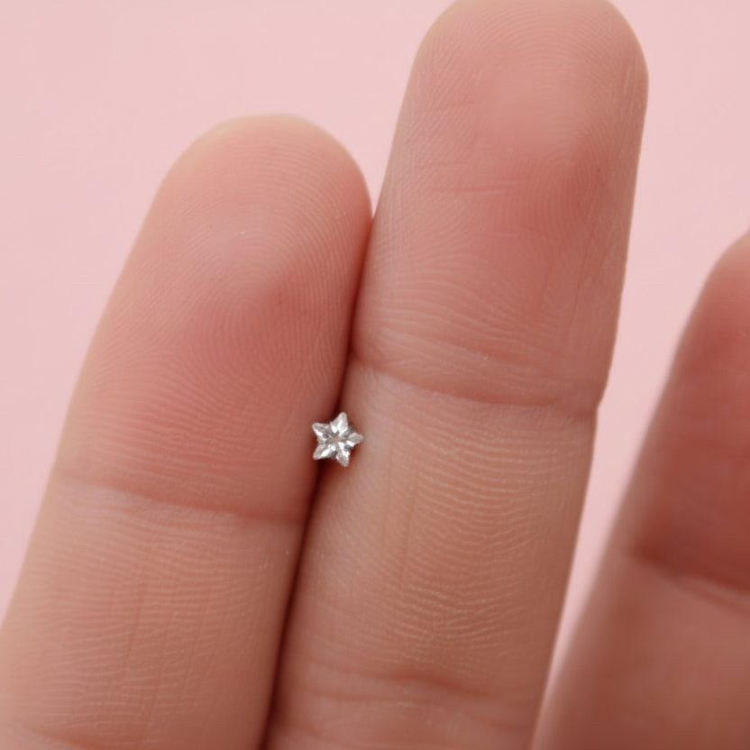 Piercing Zirconia Estrella Blanca - Titanio