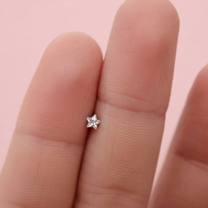 Piercing Zirconia Estrella Blanca - Titanio