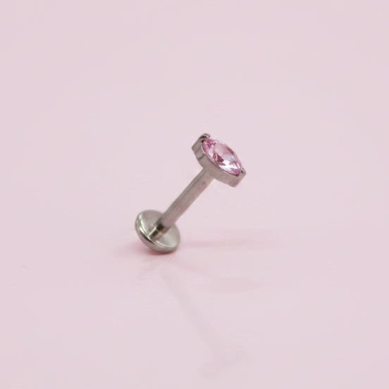 Piercing Rombi Rosa -  Titanio Grado Implante (Labret)