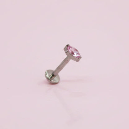 Piercing Rombi Rosa -  Titanio Grado Implante (Labret)