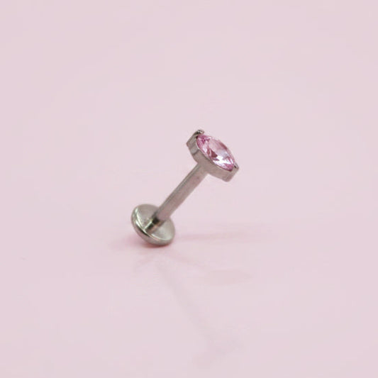 Piercing Rombi Rosa -  Titanio Grado Implante (Labret)
