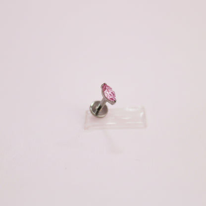 Piercing Rombi Rosa -  Titanio Grado Implante (Labret)