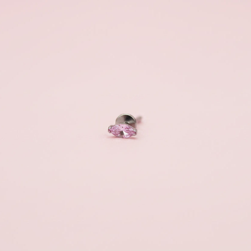 Piercing Rombi Rosa -  Titanio Grado Implante (Labret)