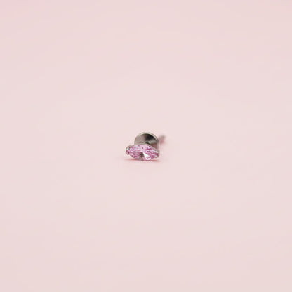 Piercing Rombi Rosa -  Titanio Grado Implante (Labret)