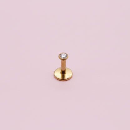 Piercing oreja y nariz zirconia biselada 2.0 mm  - Titanio