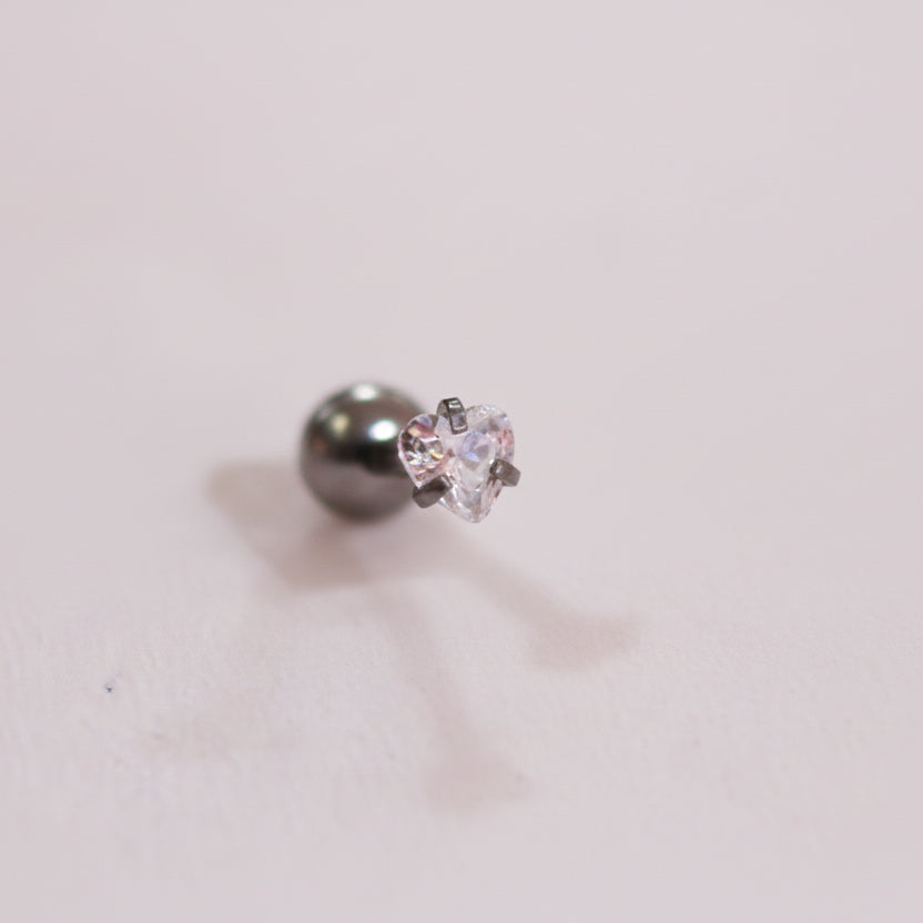 Piercing Zirconia de corazón- Titanio