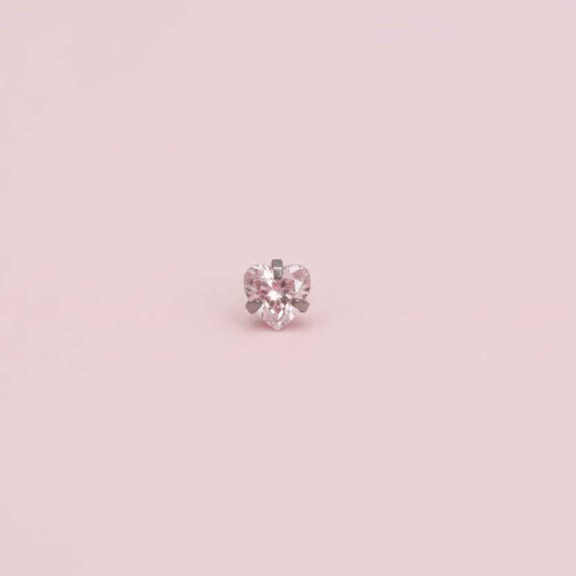 Piercing Zirconia de corazón- Titanio