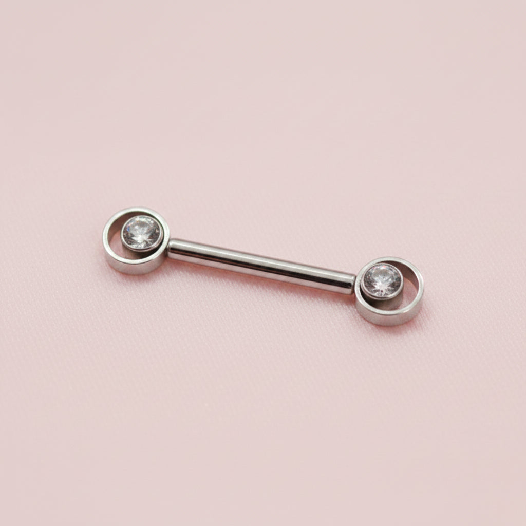 Piercing para Pezón Doble circulo - Titanio