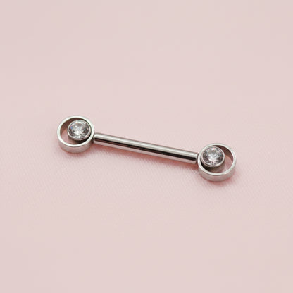 Piercing para Pezón Doble circulo - Titanio
