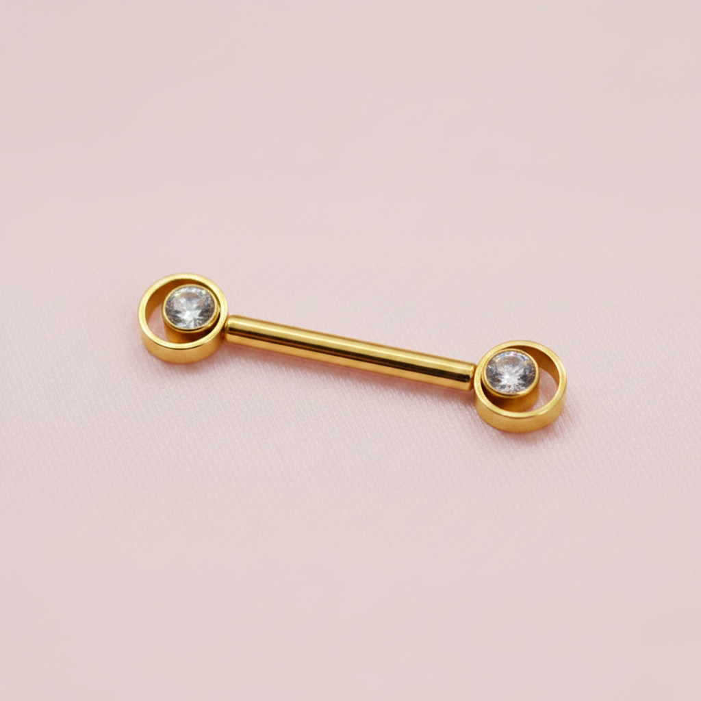 Piercing para Pezón Doble circulo - Titanio
