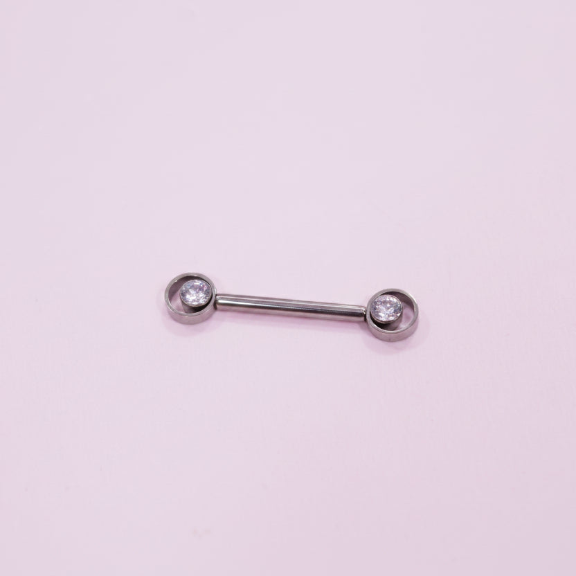 Piercing para Pezón Doble circulo - Titanio