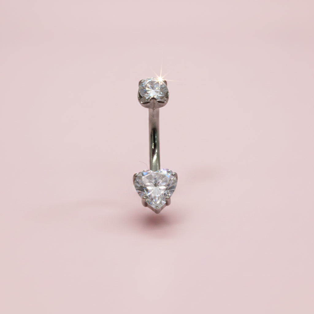Piercing de ombligo corazón - Titanio