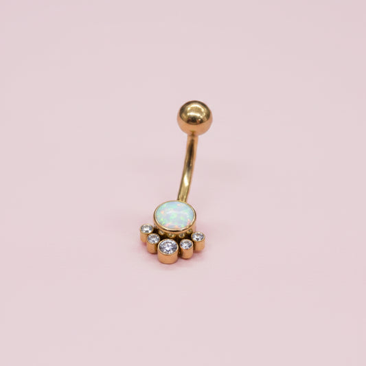 Piercing para Ombligo Opalo con 5 mini pastillas - Titanio