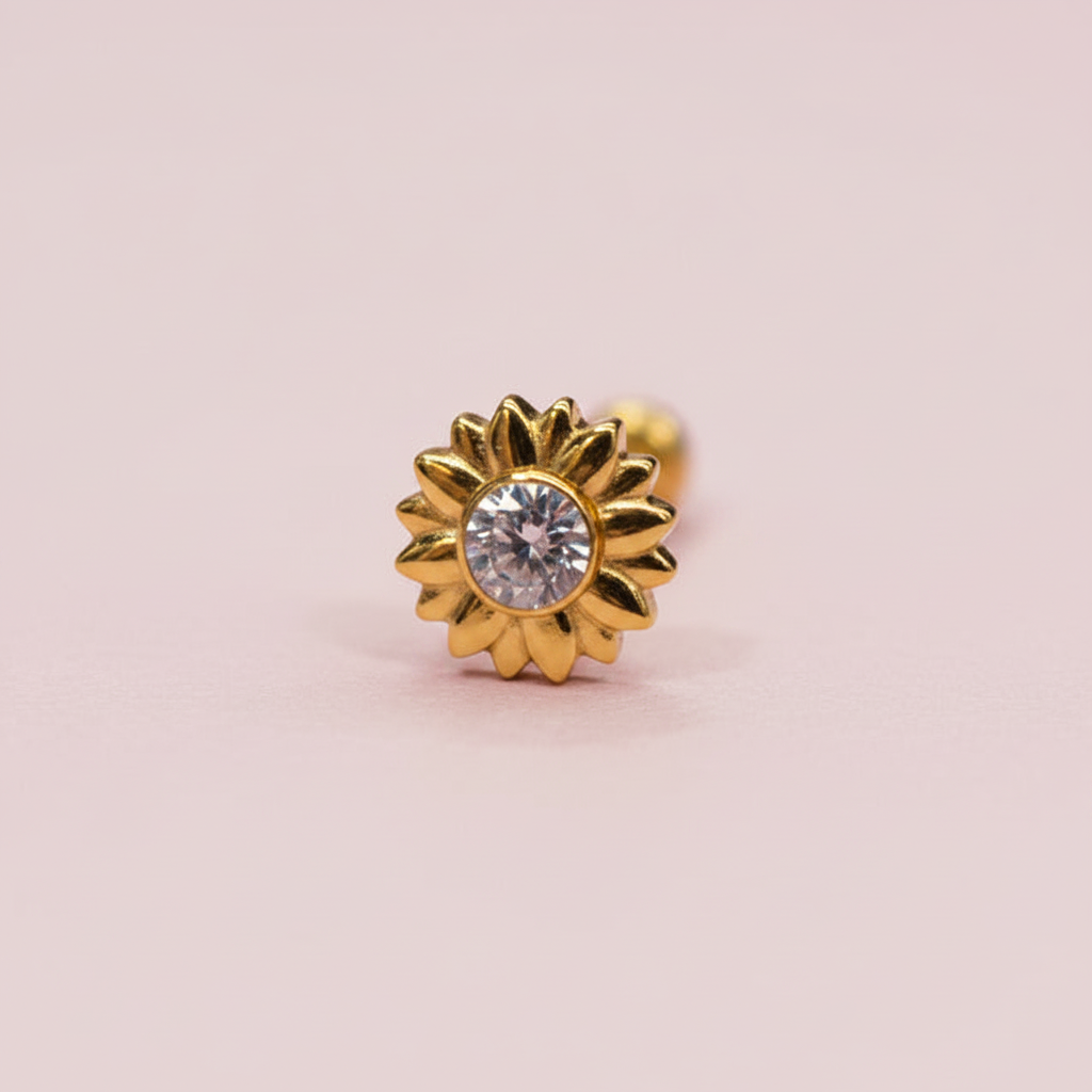 Girasol Dorado Push- Pin - Titanio