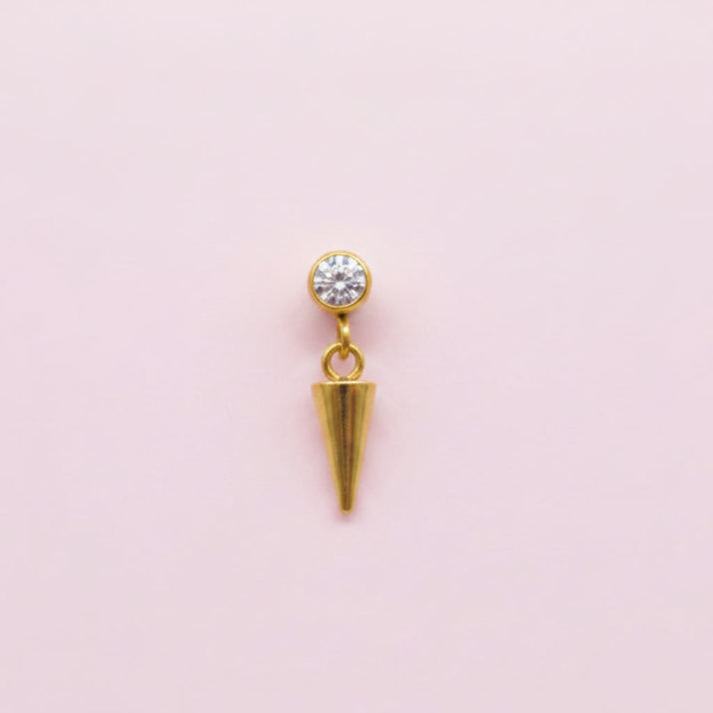 Piercing zirconia biselada con colgante - Titanio