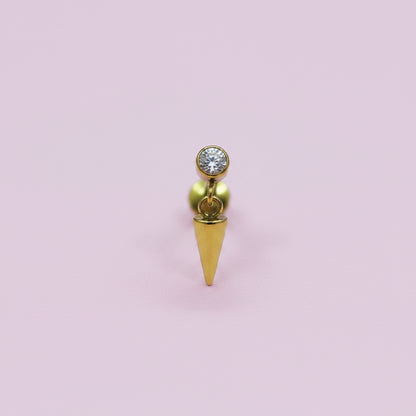 Piercing zirconia biselada con colgante - Titanio