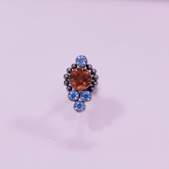 Piercing cosmic Naranja y Azul 4 mini pastillas - Titanio