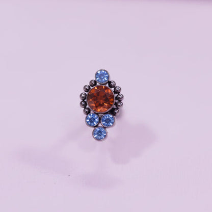 Piercing cosmic Naranja y Azul 4 mini pastillas - Titanio