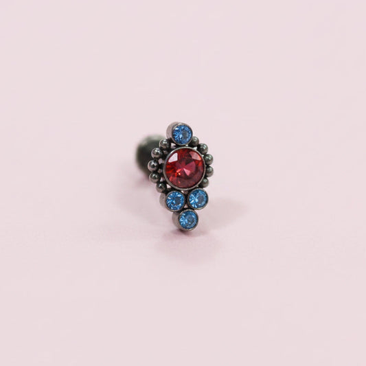 Piercing cosmic Naranja y Azul 4 mini pastillas - Titanio