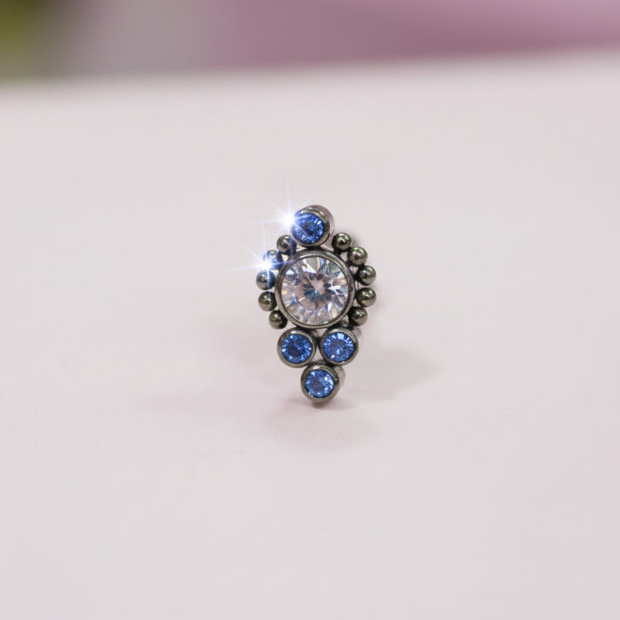 Piercing cosmic Azul 4 mini pastillas - Titanio