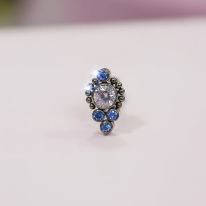 Piercing cosmic Azul 4 mini pastillas - Titanio