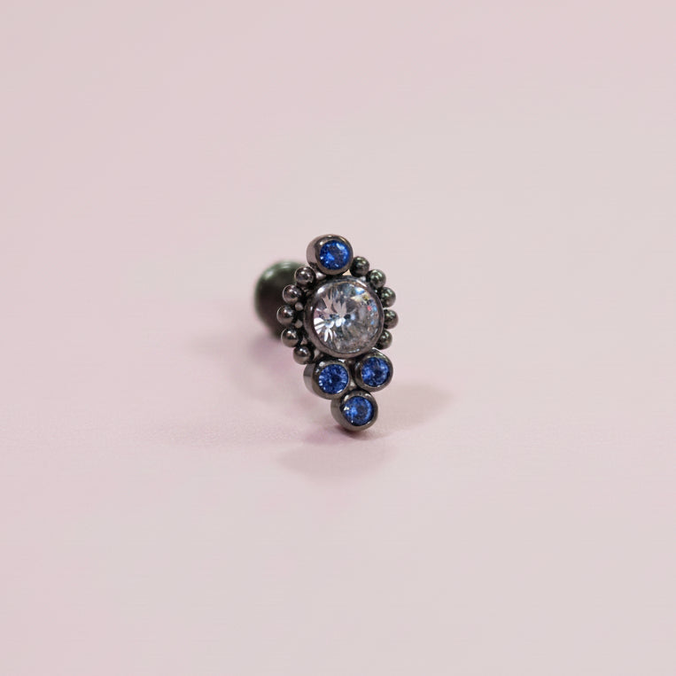 Piercing cosmic Azul 4 mini pastillas - Titanio