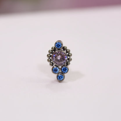 Piercing cosmic Azul 4 mini pastillas - Titanio