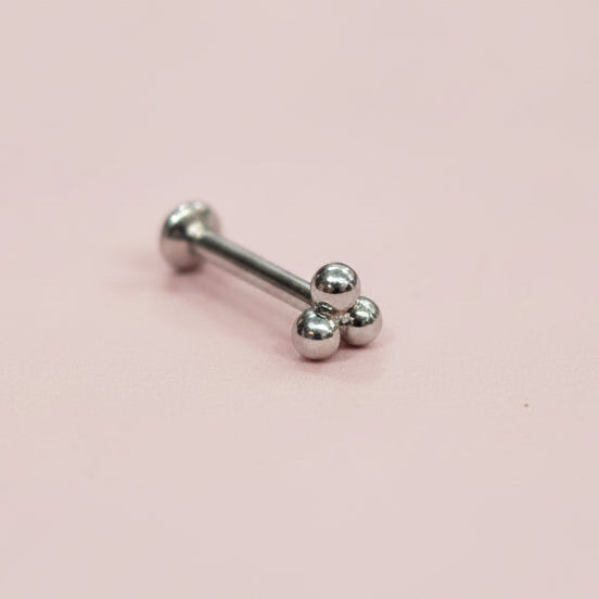 Piercing triple esfera Push- Pin de Titanio
