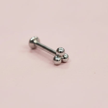 Piercing triple esfera Push- Pin de Titanio