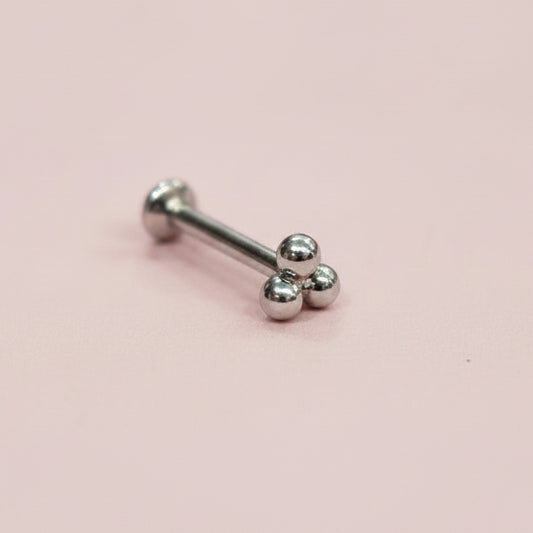 Piercing triple esfera Push- Pin de Titanio