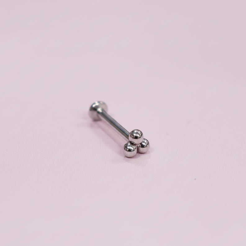 Piercing triple esfera Push- Pin de Titanio