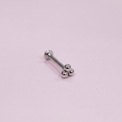 Piercing triple esfera Push- Pin de Titanio