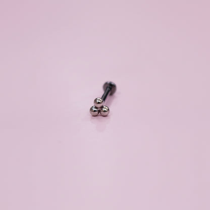 Piercing triple esfera Push- Pin de Titanio