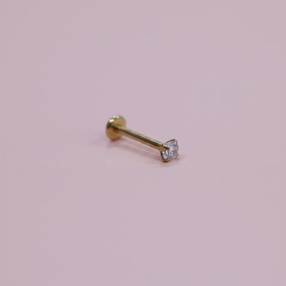 Piercing zirconia 3mm  Push- Pin RECUBRIMIENTO PVD GOLD