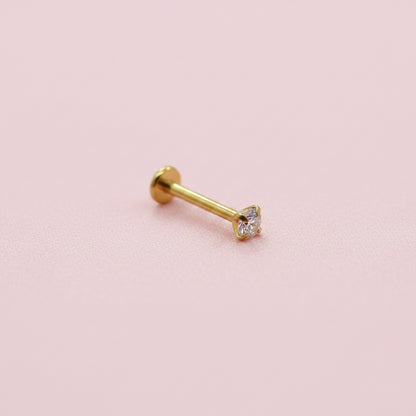 Piercing zirconia 3mm  Push- Pin RECUBRIMIENTO PVD GOLD