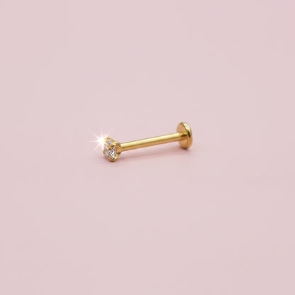 Piercing zirconia 3mm  Push- Pin RECUBRIMIENTO PVD GOLD