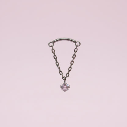 Piercing para helix con zirconia colgante- Titanio (Labret)