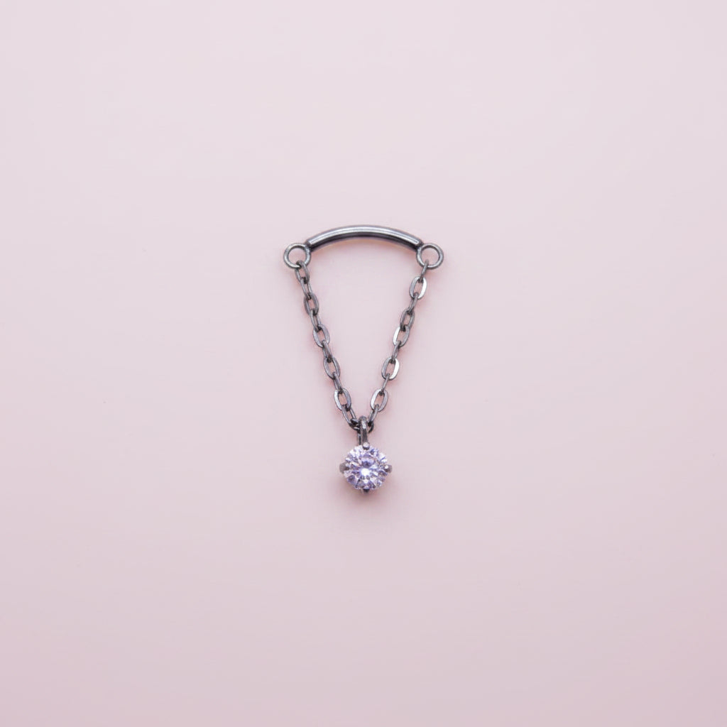 Piercing para helix con zirconia colgante- Titanio (Labret)