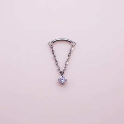 Piercing para helix con zirconia colgante- Titanio (Labret)