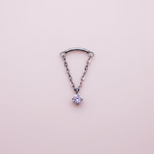 Piercing para helix con zirconia colgante- Titanio (Labret)