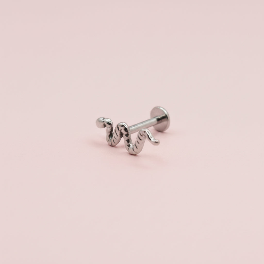 Piercing Serpiente Plateada - Titanio