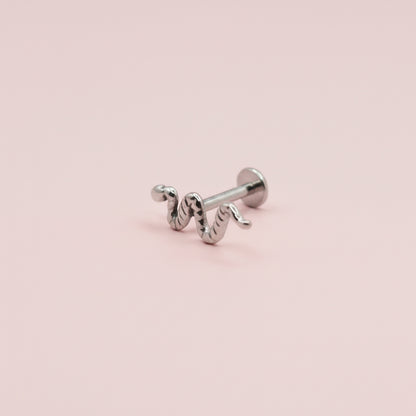 Piercing Serpiente Plateada - Titanio